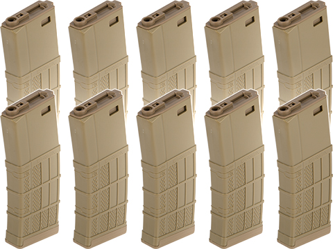 EMG 340rd Lancer Systems Licensed L5 AWM Hi-Cap Airsoft Magazine (Color: Flat Dark Earth / 10 Pack)