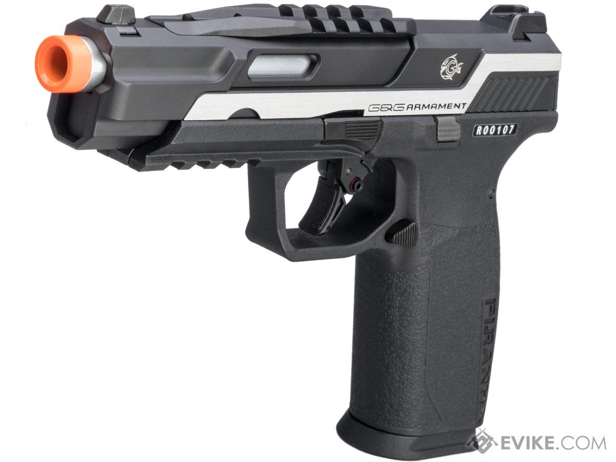 G&G Piranha TR Gas Blowback Airsoft Pistol w/ Optic-Ready Rail (Color: Two-Tone Silver)