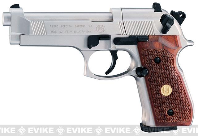 Umarex Beretta M92FS CO2 Air Pistol - Nickel with Wood Grips (.177