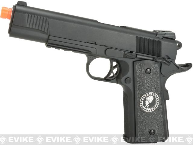 Evike.com Nostradamus Custom 1911 Gas Blowback Airsoft Pistol w/ Angel Custom Tac-Glove Grips (Model: KB Custom / Aquarius)