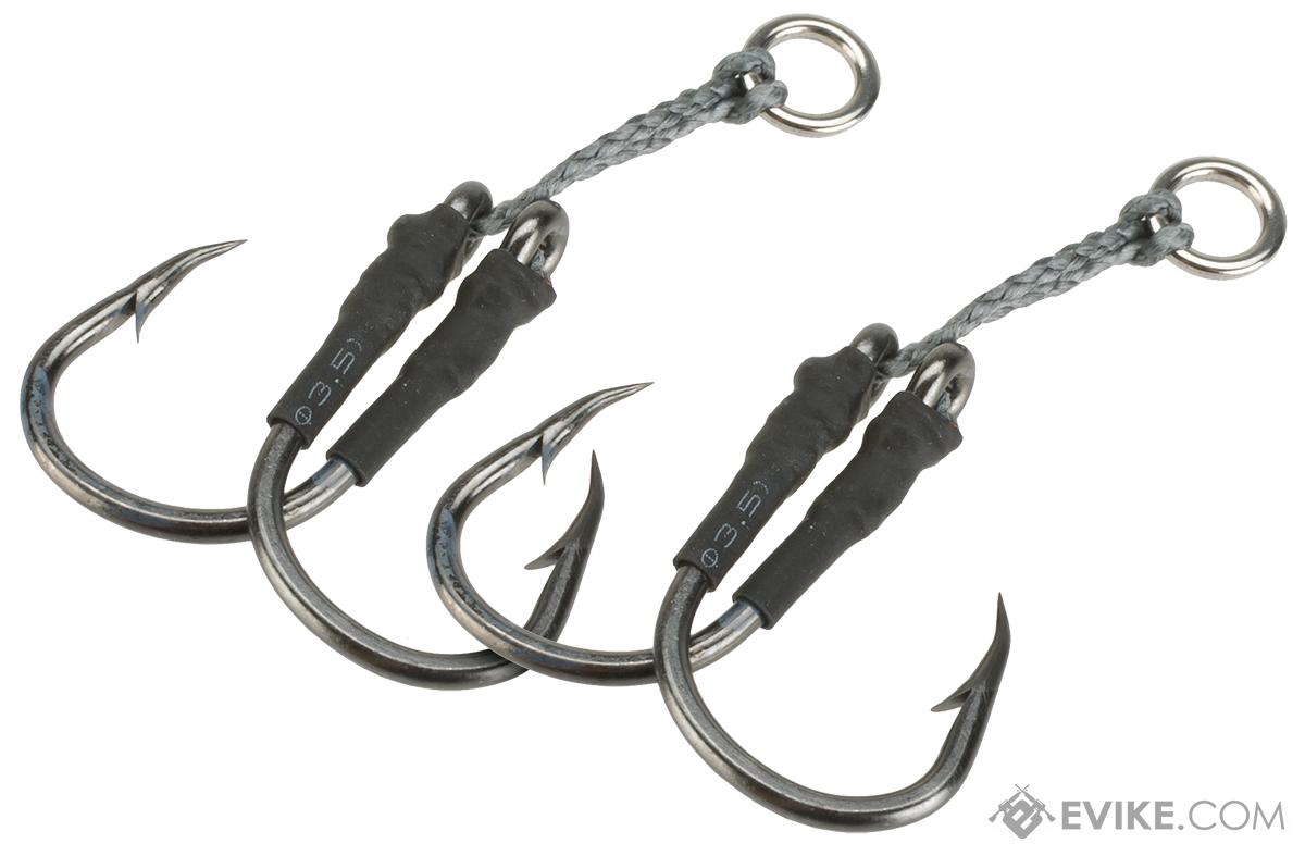 Battle Angler Double Stinger Jigging Hook Set (Color: Red Nickle