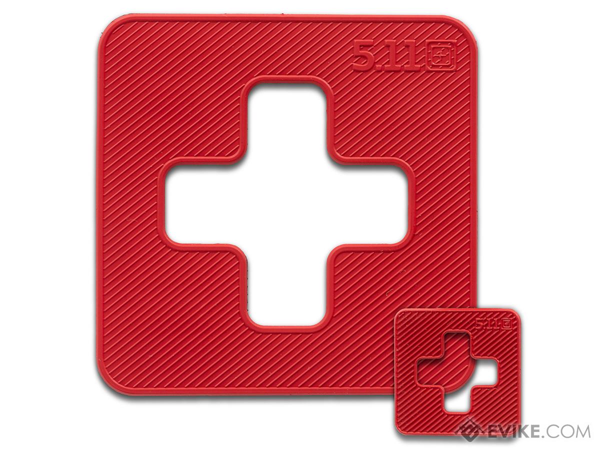 Rescue Essentials PVC Cross Patch, Velcro-Backed - Red on Tan