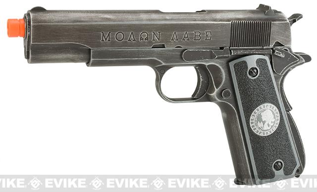 Evike.com Nostradamus Custom Armorer Works Molon Labe Gas Blowback Airsoft Pistol with Angel Custom Tac-Glove Grips (Sign: Virgo)