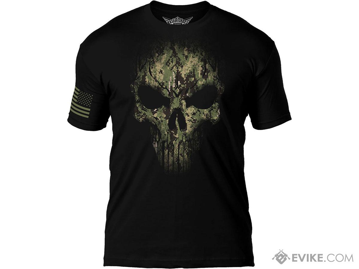 7.62 Designs Skull Battlespace Premium Men's Patriotic T-Shirt (Size: Navy Camo Print / Medium)