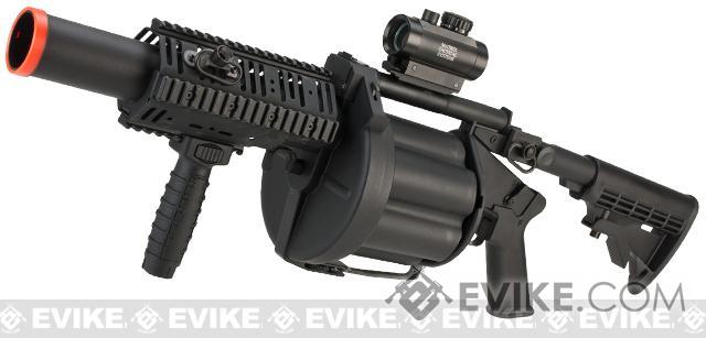 ICS MGL Full Size Airsoft Revolver Grenade Launcher (Color: Black Gen.2 ...