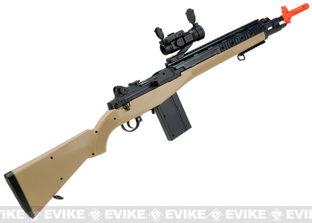 AGM M14 SOCOM Airsoft Spring Powered Rifle Package (Color: Tan ...