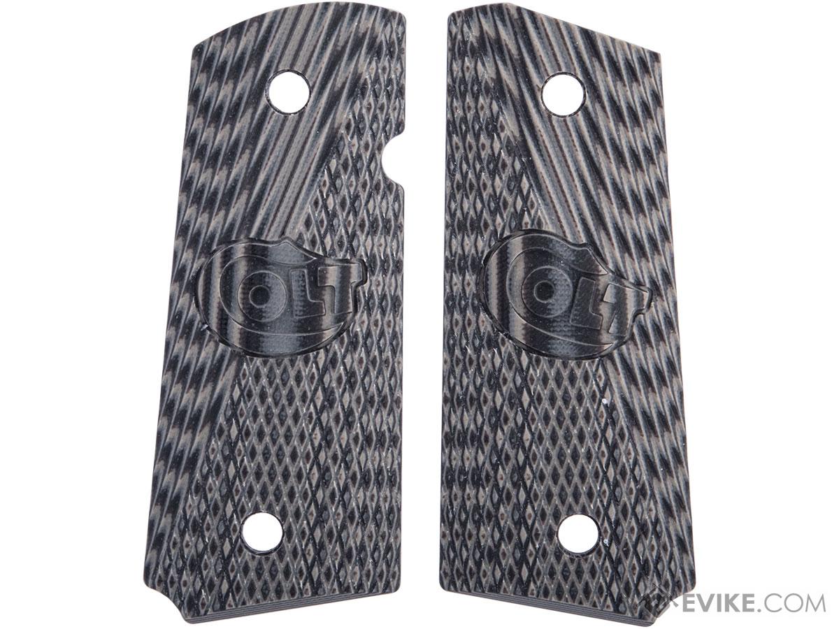 Hornet Airsoft / Nova Japan G10 Grip Panels for Tokyo Marui V10 Series GBB Pistols (Style: Mustang / Black & Gray)