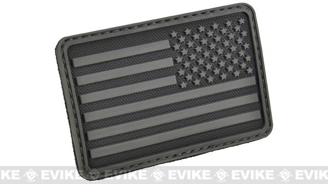 Hazard 4 US Flag Rubber Hook and Loop Patch (Style: Right Arm / Black)