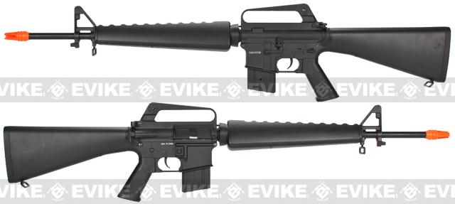 Evike JG Newest Version M16-VN Vietnam Full Metal Airsoft AEG Rifle (Color:  Black, Tamaño: One Size)