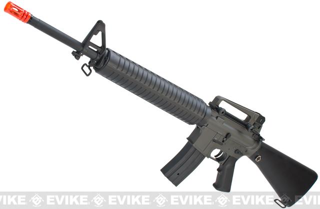 Spring rifles : Airsoft M16 A4 + flashlight + grip - ABS 