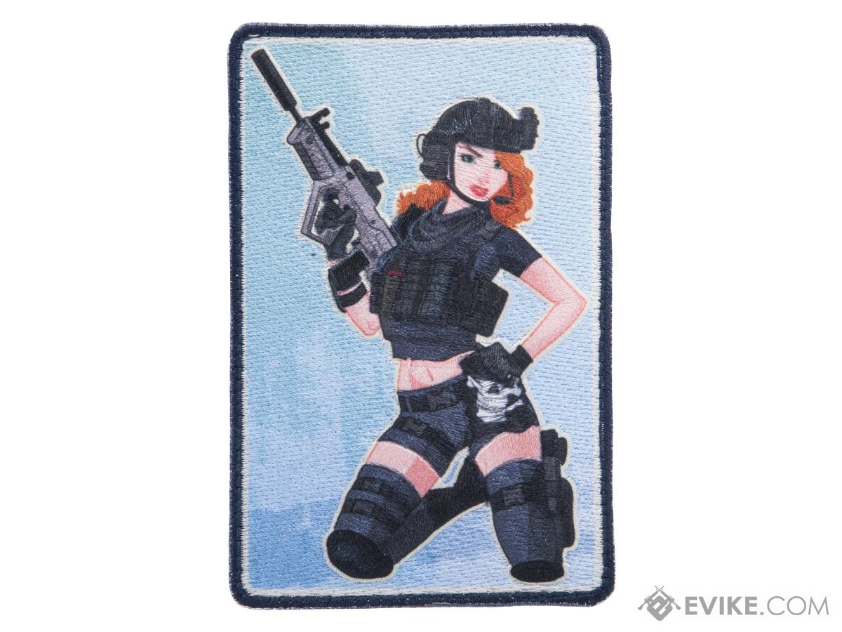 Official Licensed  US Flag w/ Anime Girl Hook Backed Morale Patch,  Evike Stuff, e-SWAGG