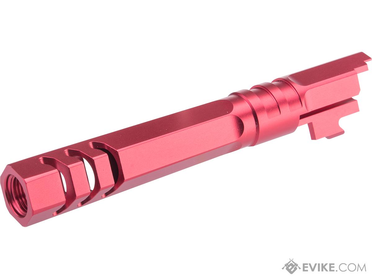 EDGE Custom CNC HEXA Outer Aluminum Barrel for Tokyo Marui 1911 / Hi-CAPA Gas Blowback Airsoft Pistols (Color: Red)