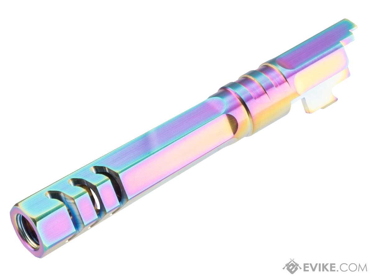 EDGE Custom CNC HEXA Outer Aluminum Barrel for Tokyo Marui 1911 / Hi-CAPA Gas Blowback Airsoft Pistols (Color: Rainbow)