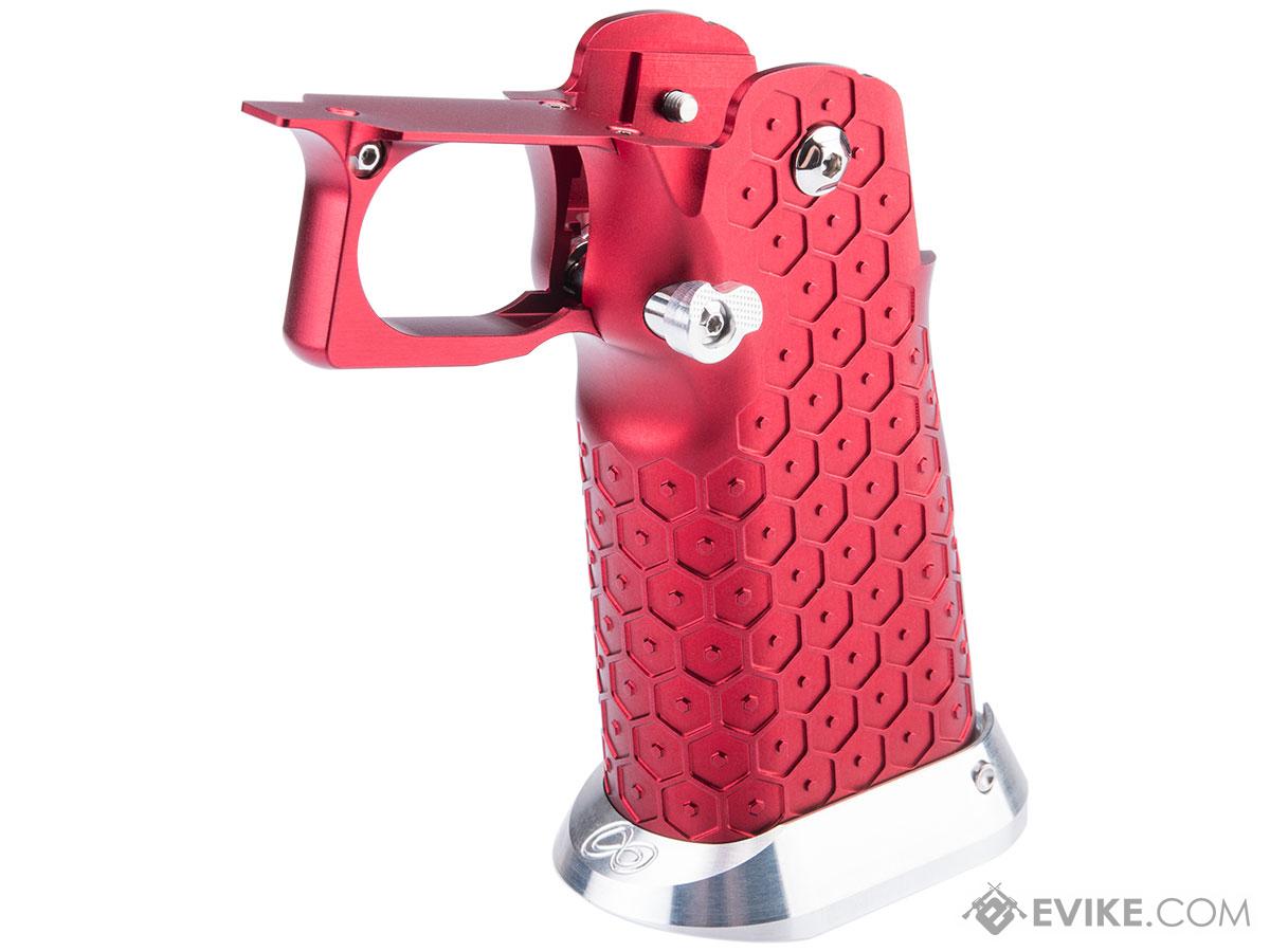 Airsoft Masterpiece Aluminum Grip Type 19 Hex Pattern for Tokyo Marui Hi-Capa Airsoft Pistols (Color: Red)