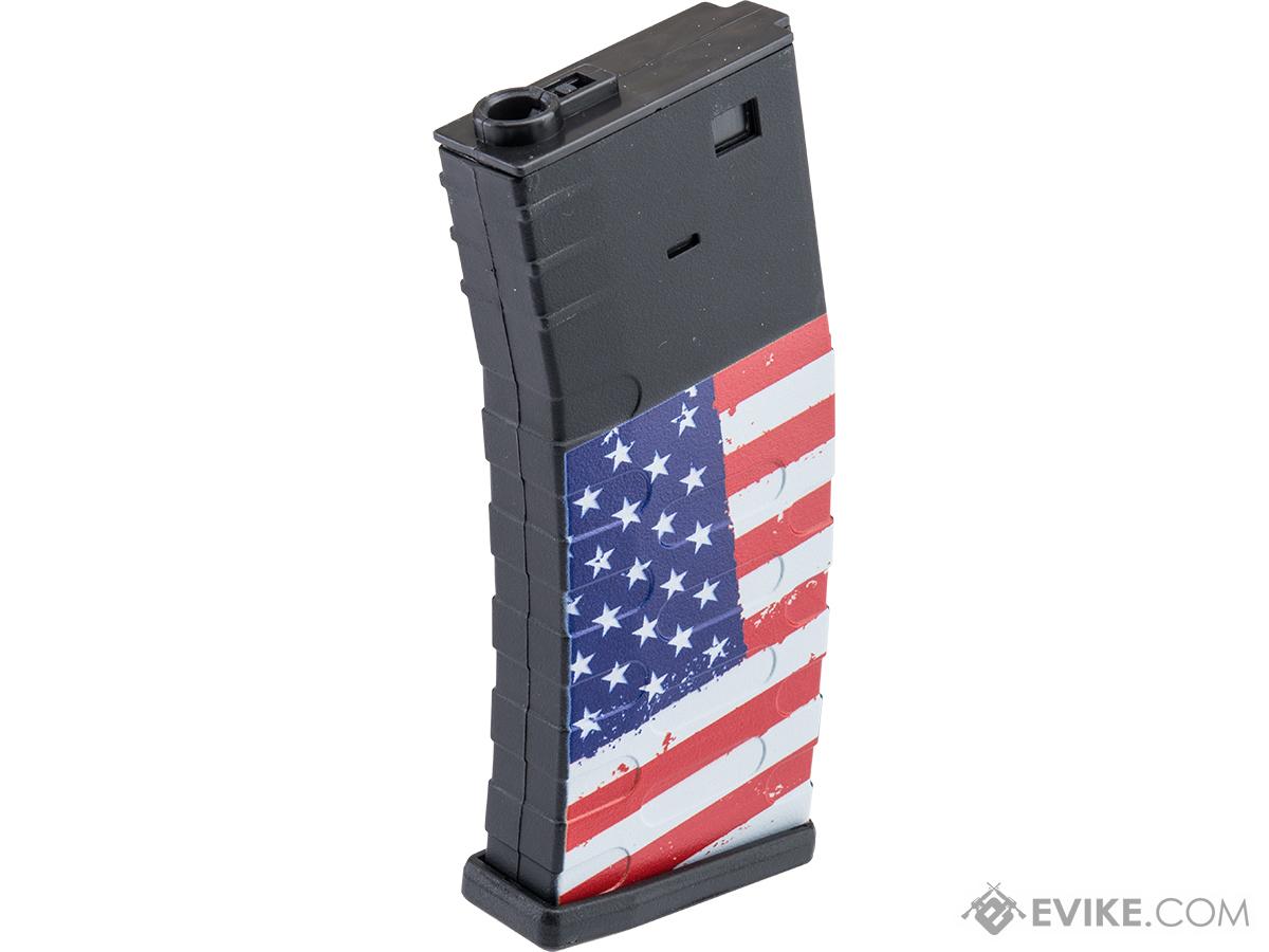 APS 120rd U-Mag Mid-Cap Magazine for M4 Airsoft AEG Rifles (Color: US Flag)