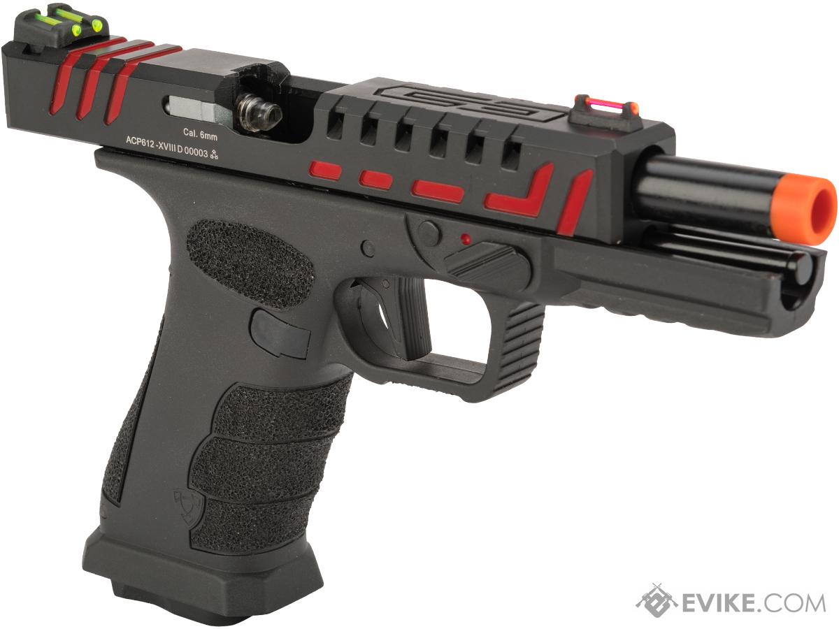 PISTOLET APS SCORPION GAZ BLOWBACK BLACK RED