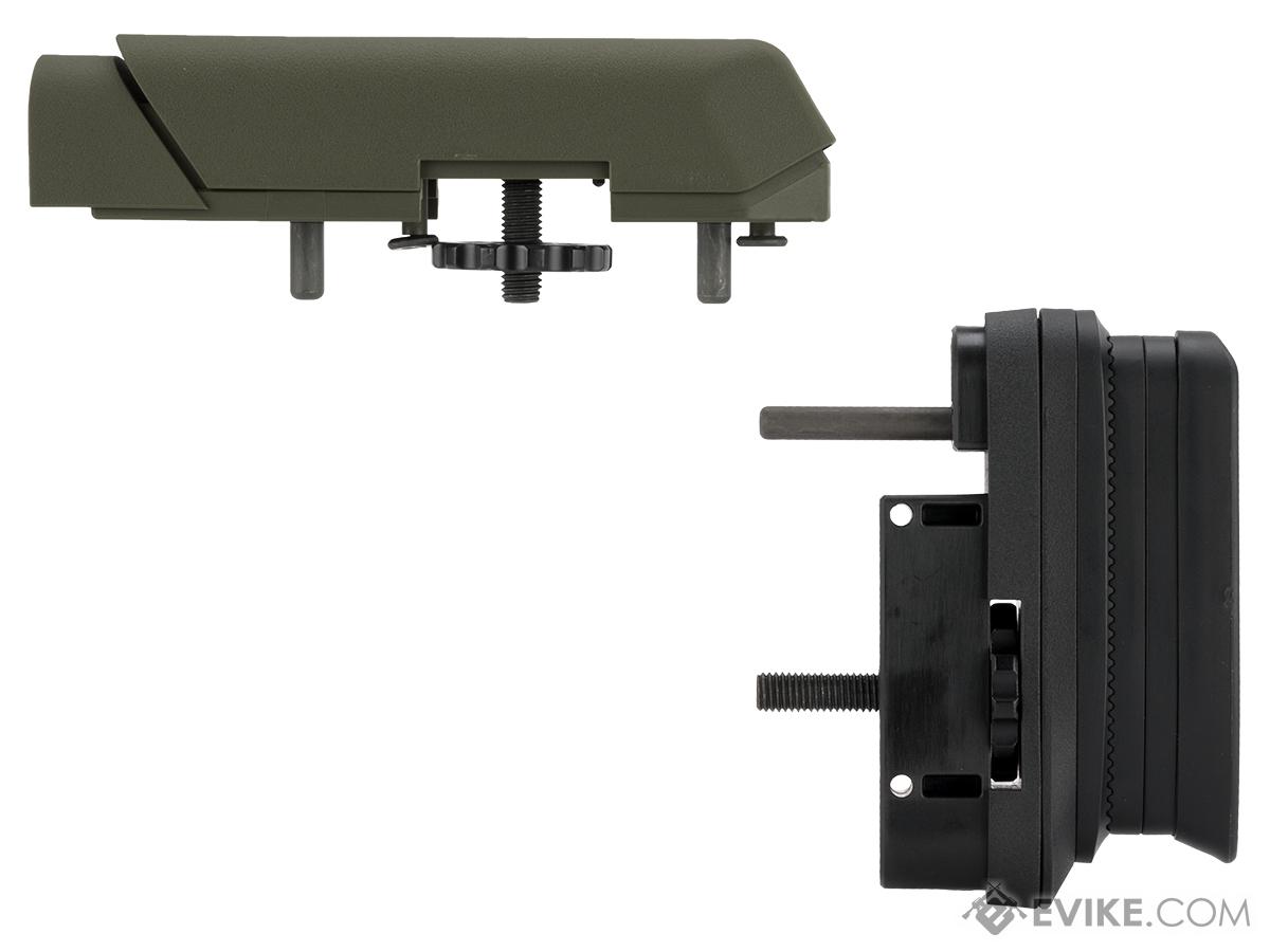 Ares AMOEBA Striker S1 Precision Adjustable Sniper Stock & Cheek Riser Upgrade Kit (Color: OD Green)