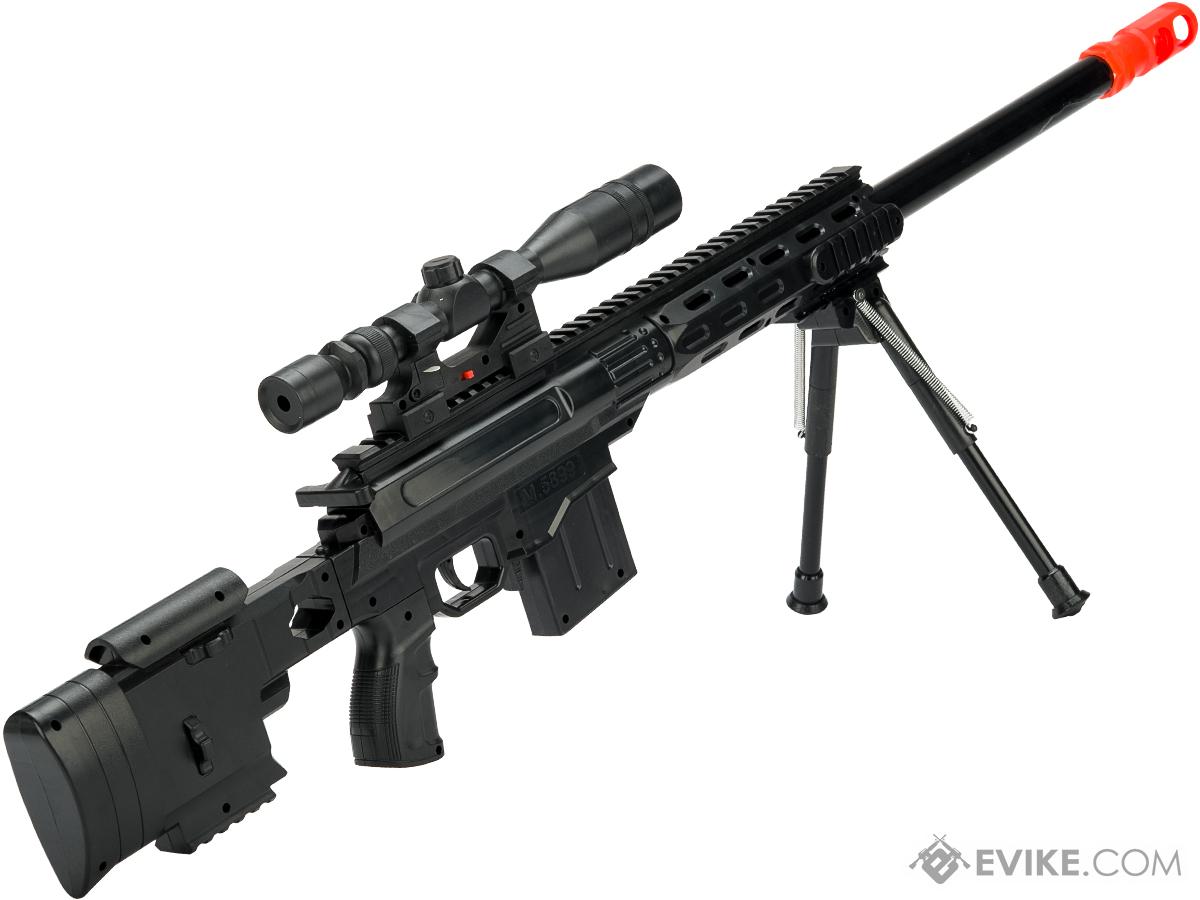 5899 Spring Powered Airsoft Sniper Rifle with Mock Scope and Bipod ...