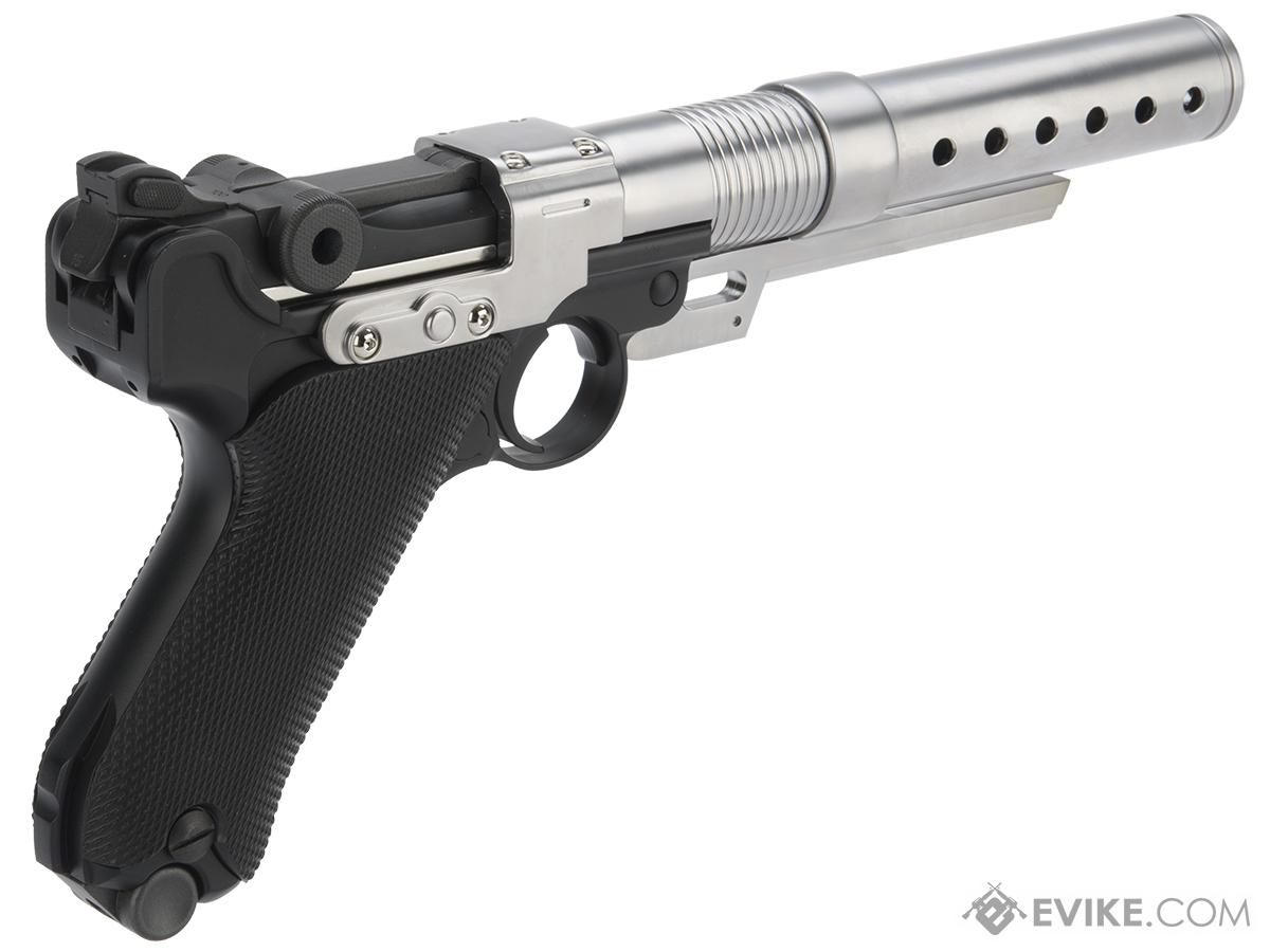 Evike Aw Custom 6 Luger P08 Gas Blowback Airsoft Pistol Color Silverblack Pistols Sports 3973