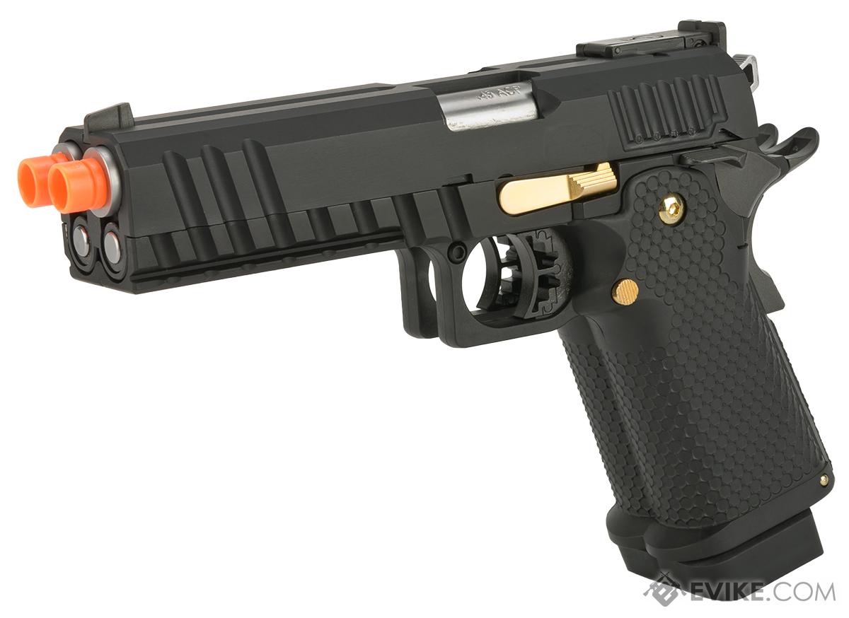 AW Custom Full Auto Ace Competitor Hi-CAPA Gas Blowback Airsoft Pistol  (Package: Two-Tone / Green Gas / Add Drum Mag), Airsoft Guns, Gas Airsoft  Pistols -  Airsoft Superstore