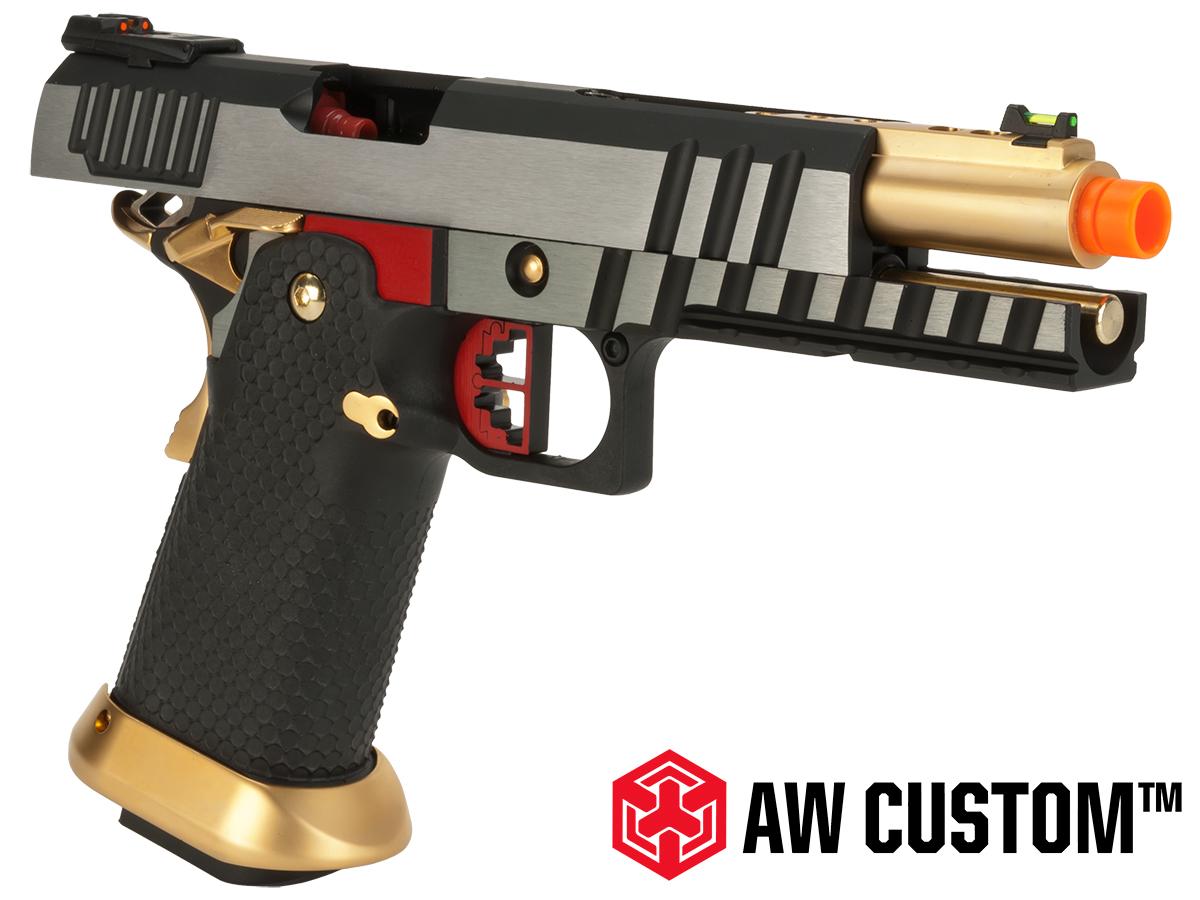 AW Custom Full Auto Ace Competitor Hi-CAPA Gas Blowback Airsoft Pistol  (Package: Two-Tone / Green Gas / Add Drum Mag), Airsoft Guns, Gas Airsoft  Pistols -  Airsoft Superstore