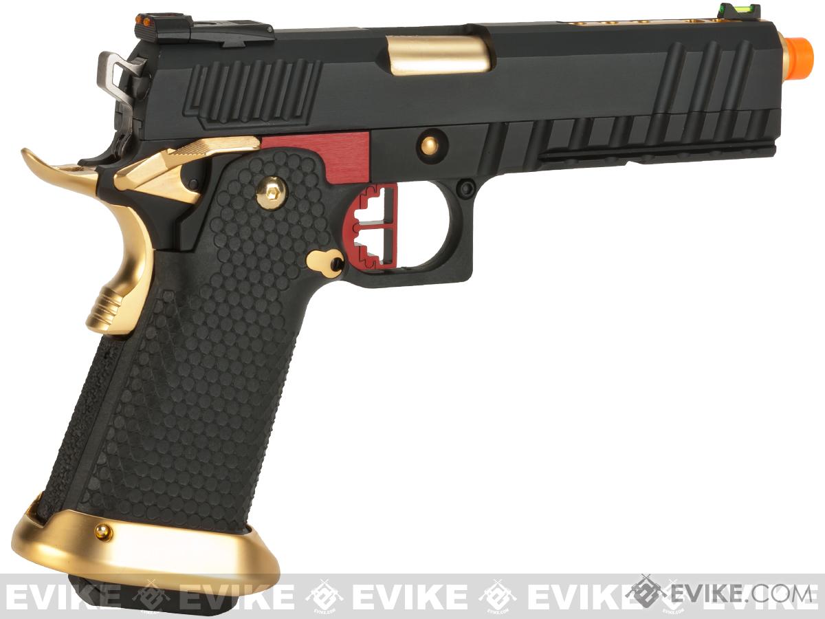 Aw Custom Competitor Hi Capa Gas Blowback Airsoft Pistol Package Black Gold Gun Only