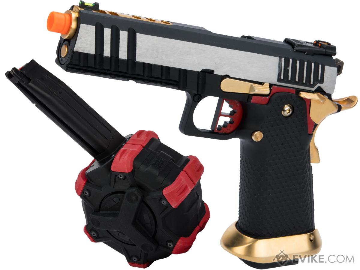AW Custom Full Auto Ace Competitor Hi-CAPA Gas Blowback Airsoft Pistol  (Package: Two-Tone / Green Gas / Add Drum Mag), Airsoft Guns, Gas Airsoft  Pistols -  Airsoft Superstore