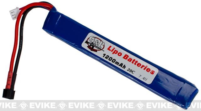 G&P 7.4V 1200mAh 20C Stick Type Lipo Battery - Mini Deans