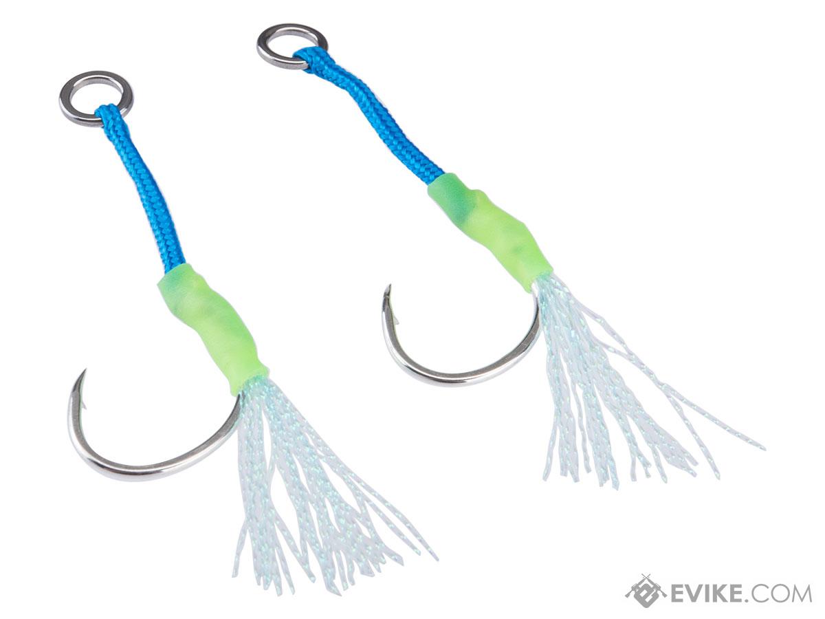 Battle Angler Single Glow Shrink Tail Assist Hook (Color: Light Blue / Size 2/0)