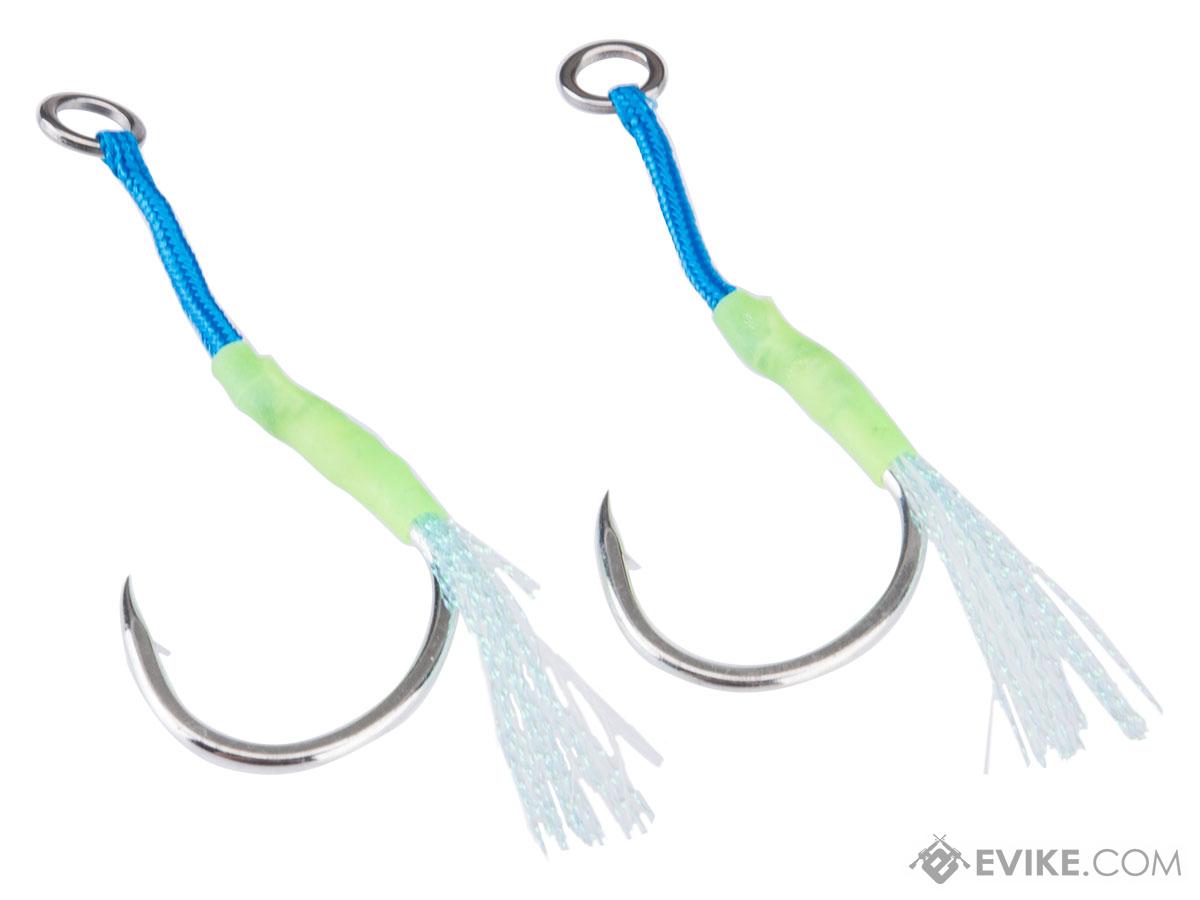 Battle Angler Single Glow Shrink Tail Assist Hook (Color: Light Blue / Size  4/0)