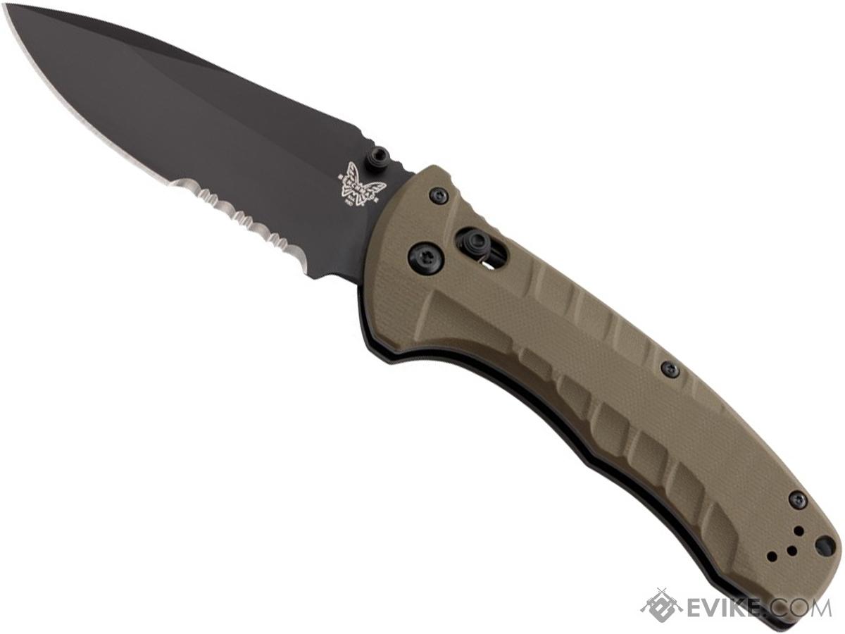 Benchmade Turret Folding Knife (Model: Drop-Point / Black Serrated Edge ...