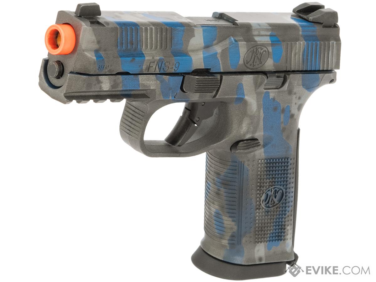 Cybergun Fn Herstal Licensed Fns 9 Gas Blowback Airsoft Pistol W Black Sheep Arms Custom Cerakote Color Udc Distressed Blue Airsoft Guns Gas Airsoft Pistols Evike Com Airsoft Superstore