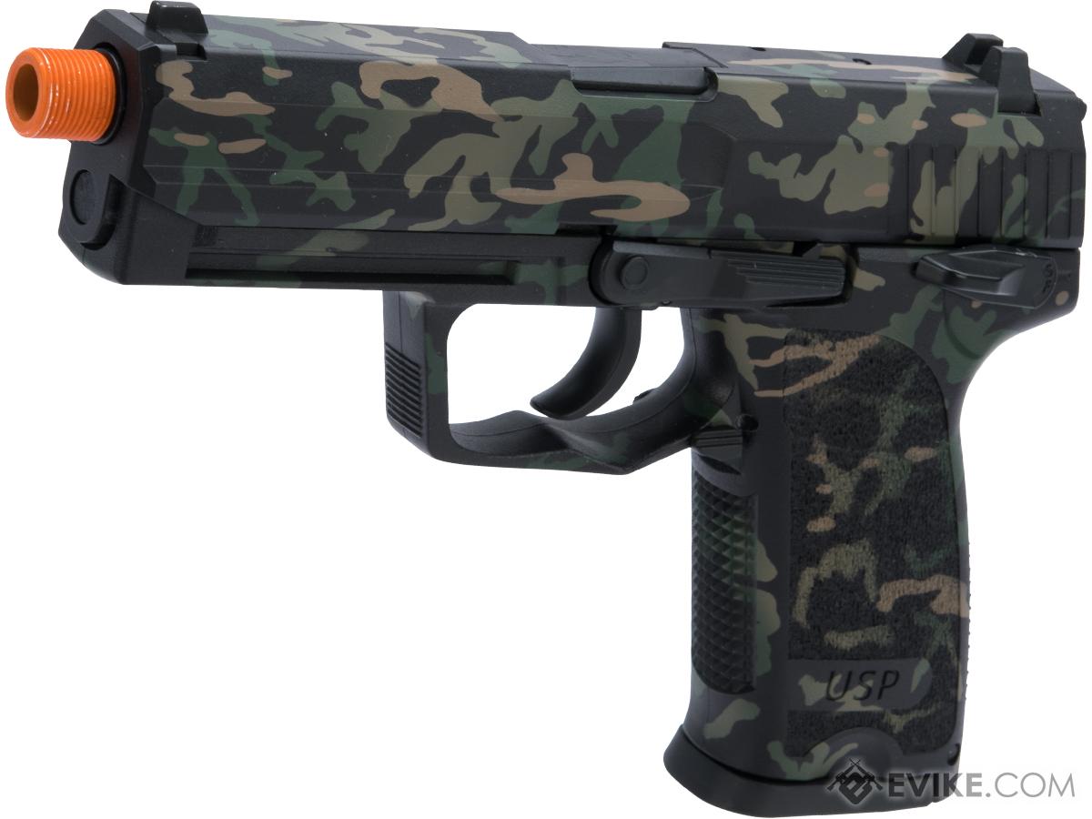 Heckler & Koch / Umarex H&K USP Tactical Full Size CO2 Gas Blowback Pistol w/ Black Sheep Arms Custom Cerakote (Color: Modified Woodland Reversed)