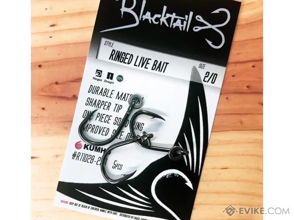 Blacktail Fishing Ringed Live Bait Hooks (Size: 1/0), MORE