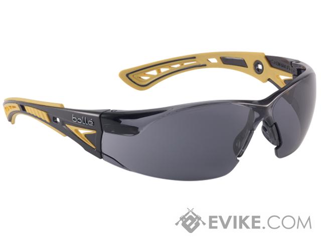 Bolle Safety RUSH+ Safety Glasses (Color: Smoke Lens / Yellow & Black Frame)