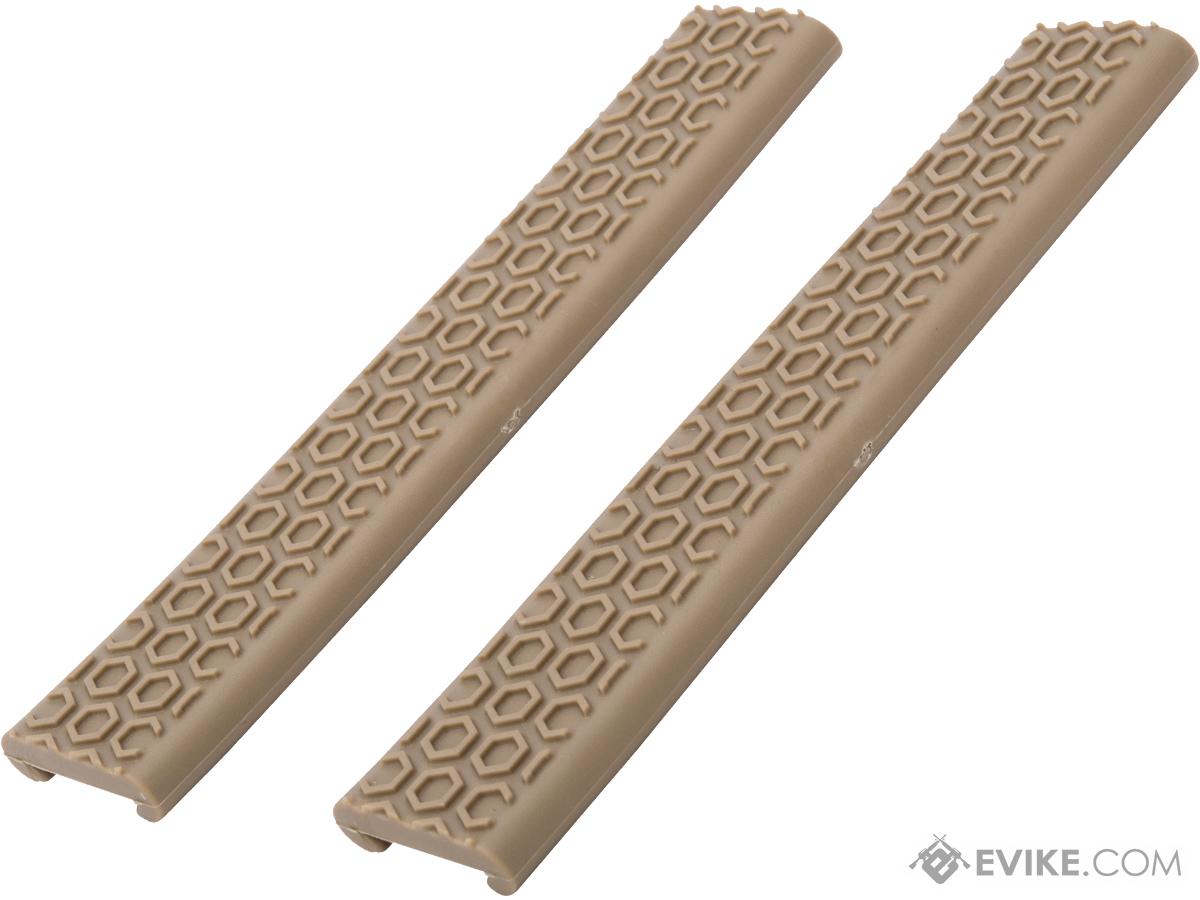 Bolt Airsoft Semi-Rigid Rubber Picatinny Rail Cover (Type: Honeycomb / Tan 2pc)