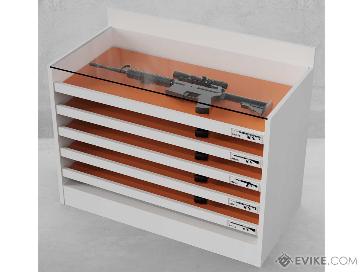 EMG Battle Wall System Pull Out Shelf Display Case & Storage Solution (Model: Flat Long Gun Display)