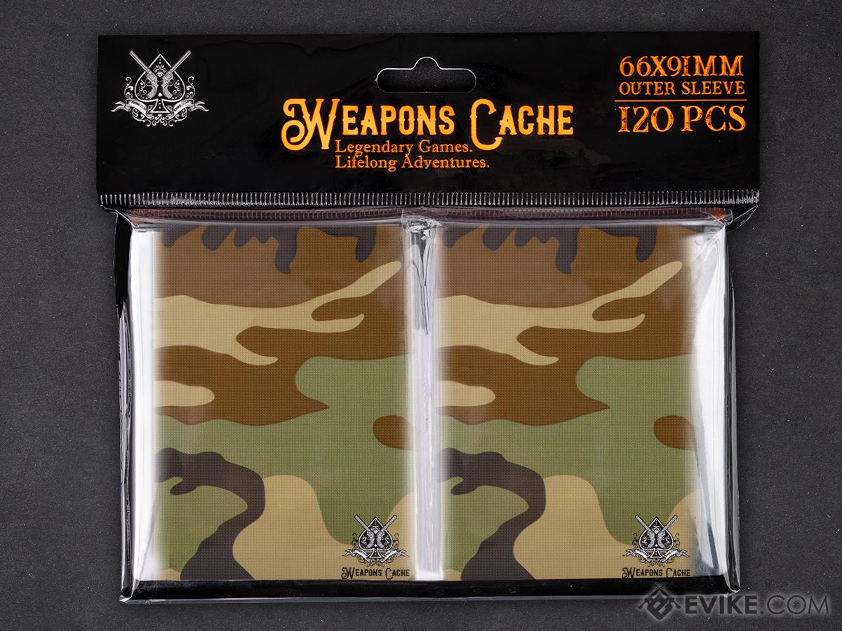 Tournament Grade Standard Size Art Sleeves for TCG and Sports Trading Cards by Weapons Cache - 120 Count (Style: Woodland Camo)