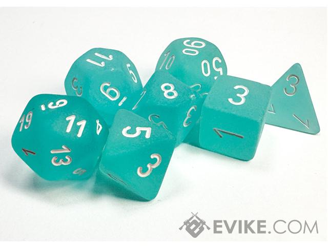 Chessex Lab Polyhedral 7-Dice Set (Color: Frosted Teal)