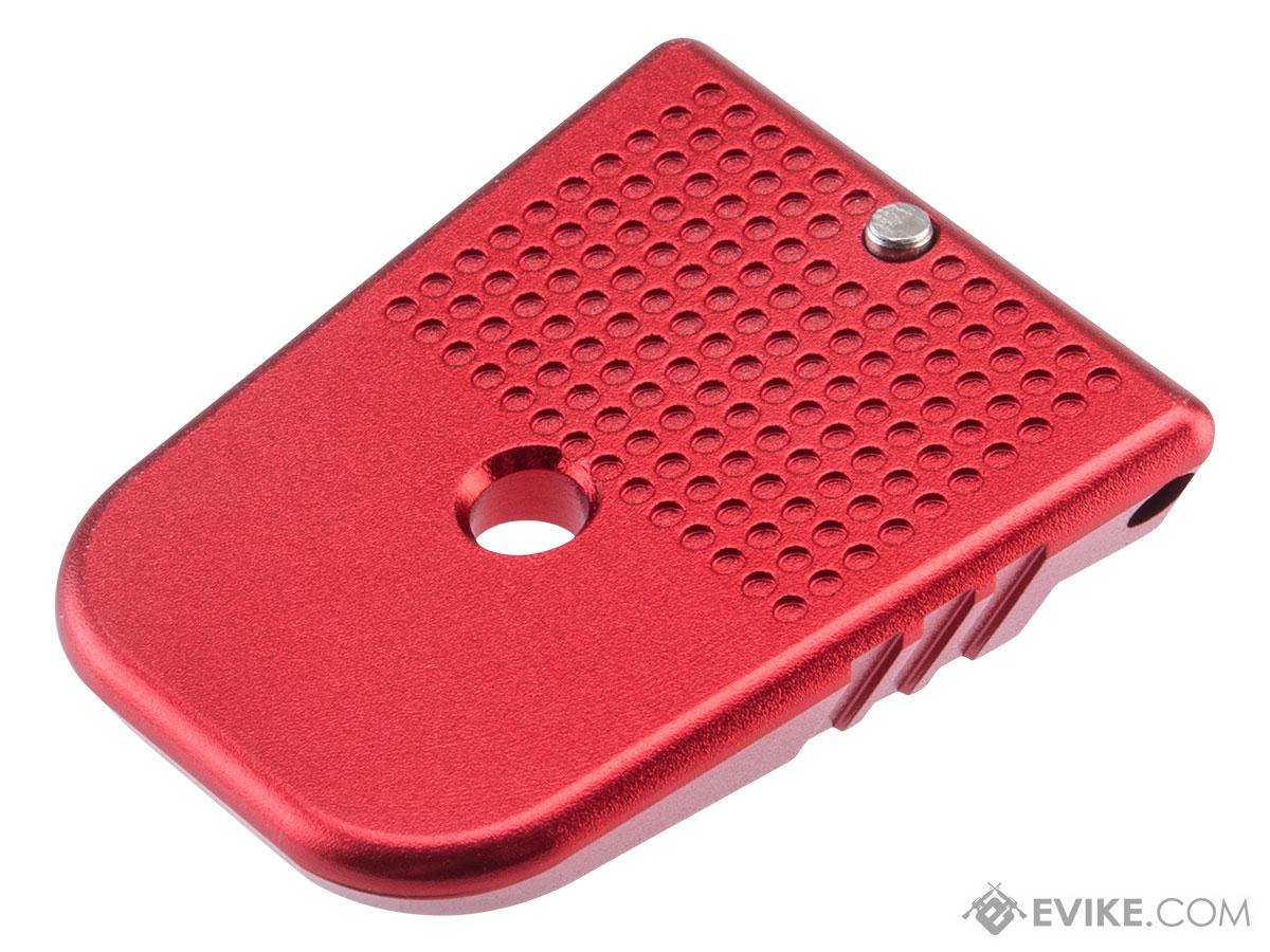 CowCow Technology Low Profile CNC Aluminum Dot Matrix Magazine Base Plate for TM Hi-Capa Pistols (Color: Red)