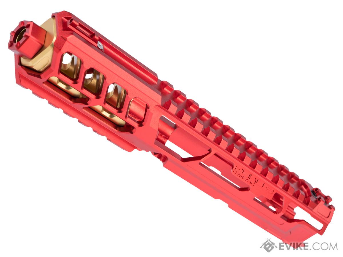 CTM CNC FUKU-2 Cutout Upper Receiver V2 for AAP-01 Gas Blowback Airsoft Pistols (Color: Red / Gold / Long)