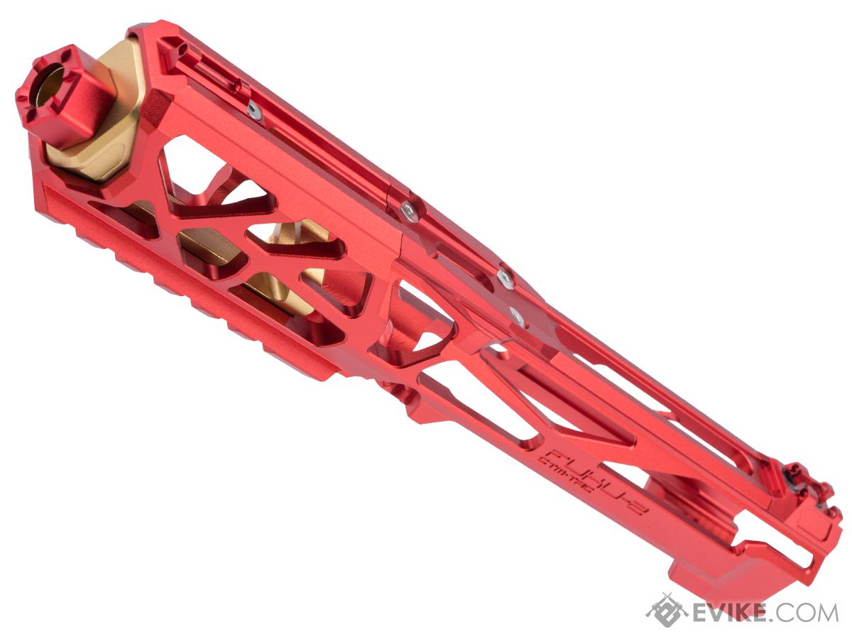 CTM CNC FUKU-2 Skeletonized Upper Receiver for AAP-01 Gas Blowback Airsoft Pistols (Color: Red / Gold)