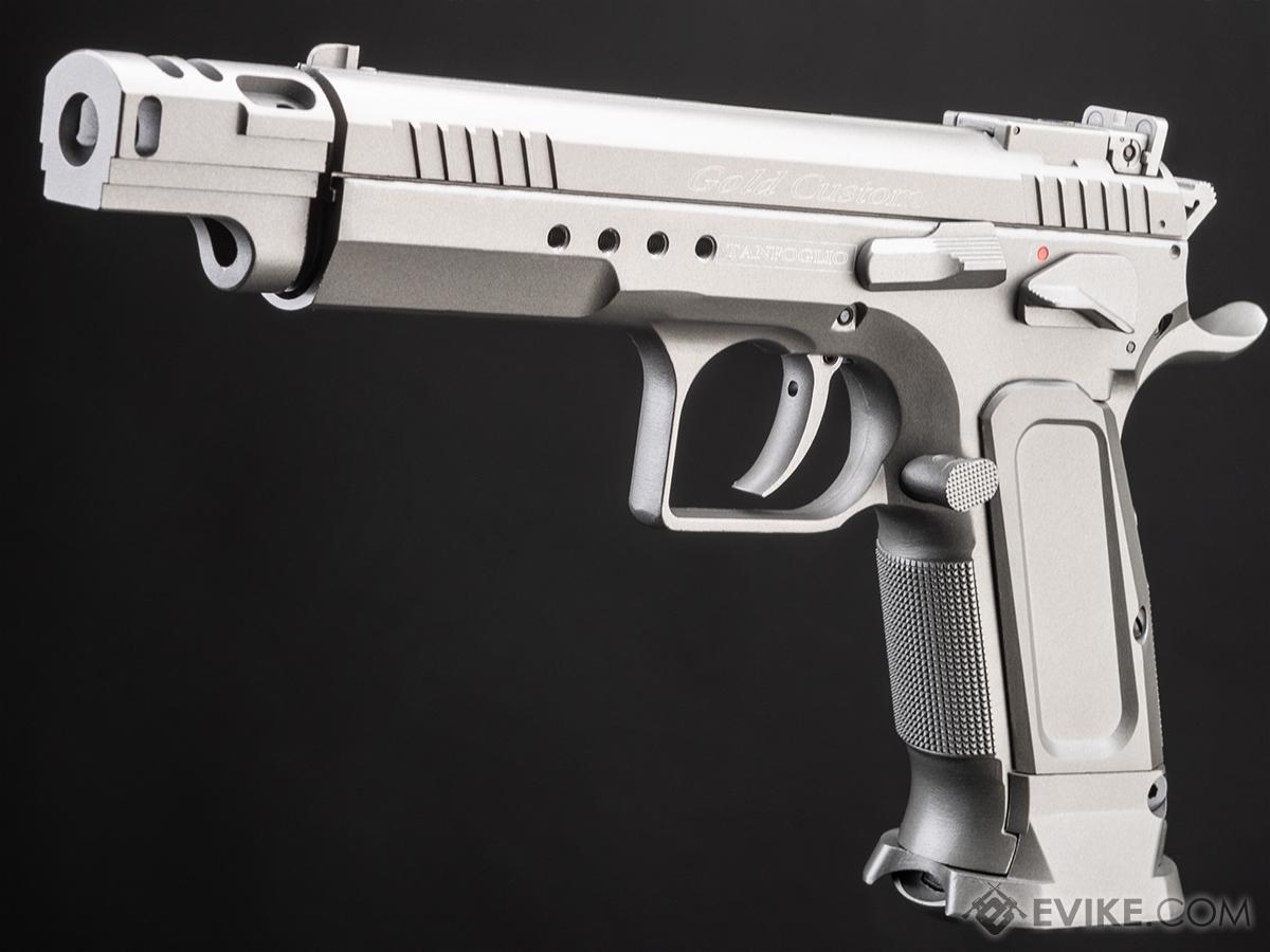 Cybergun Tanfoglio Licensed Limited Edition Custom Airsoft GBB Pistol by KWC (Model: Pistol w/ Comp / Silver)