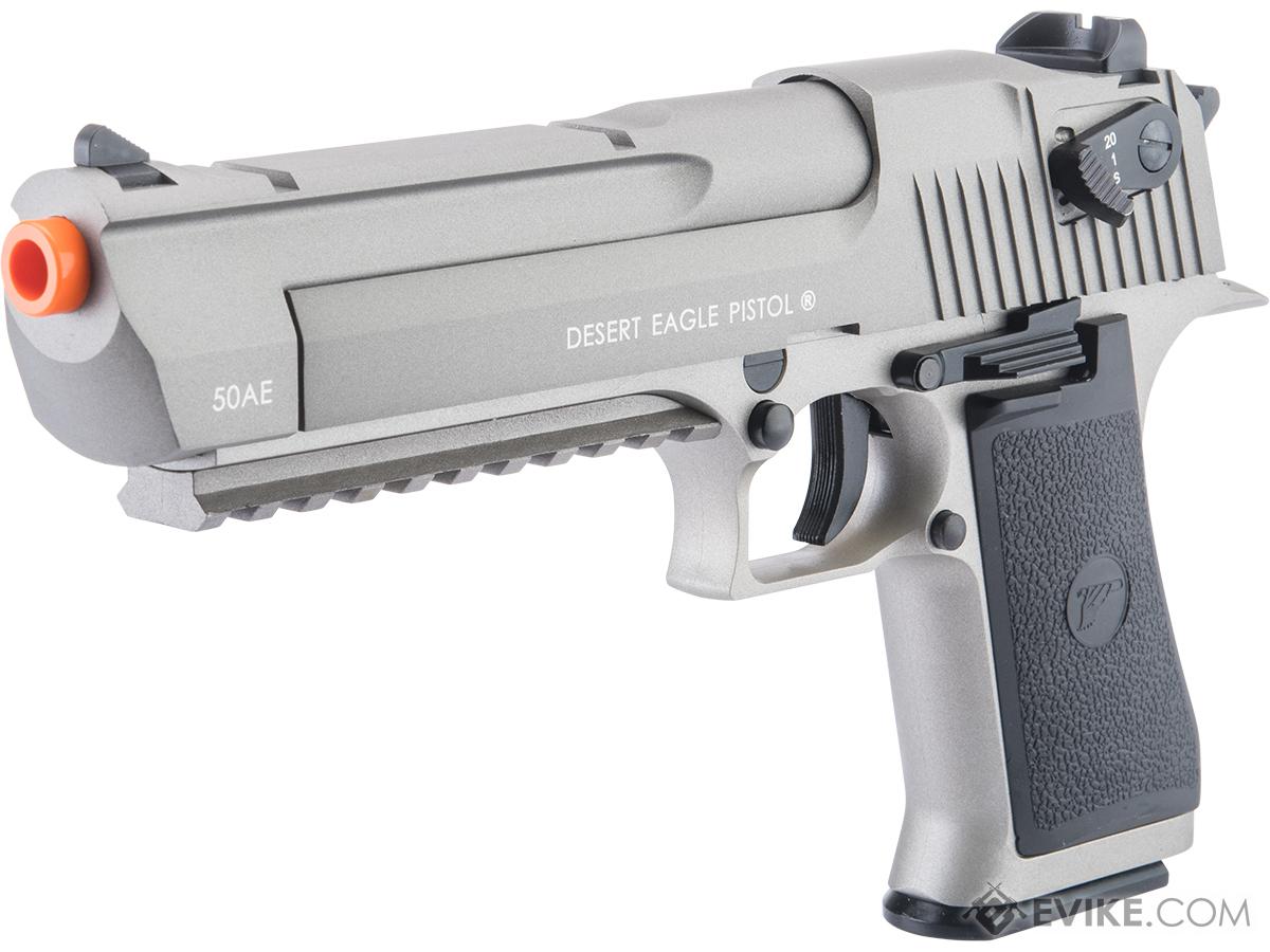 Magnum Research Licensed Semi/Full Auto Metal Desert Eagle CO2 Gas Blowback Airsoft  Pistol by KWC (Color: Gray w/ Rail), Airsoft Guns, Gas Airsoft Pistols -   Airsoft Superstore