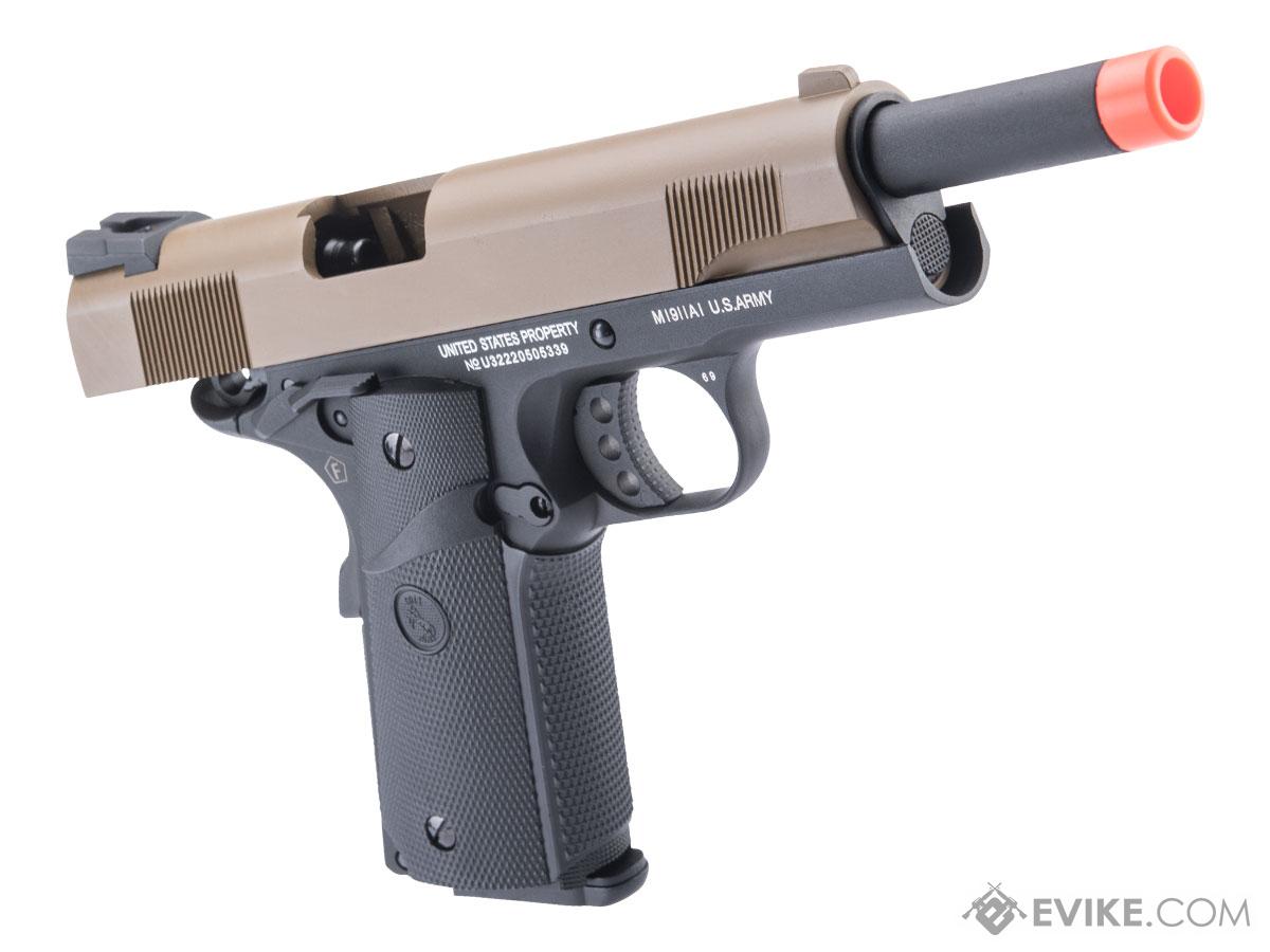 Cybergun Colt Licensed 1911 Airsoft Gas Blowback Pistol Color Two Tone Tan Black Meu Gas 7760