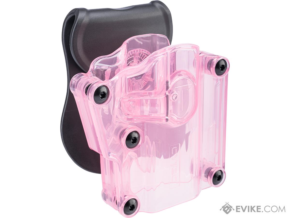 CYTAC Mega-Fit Gen 2 Hard Shell Active Retention Universal Pistol Holster (Color: Transparent Pink / Paddle)