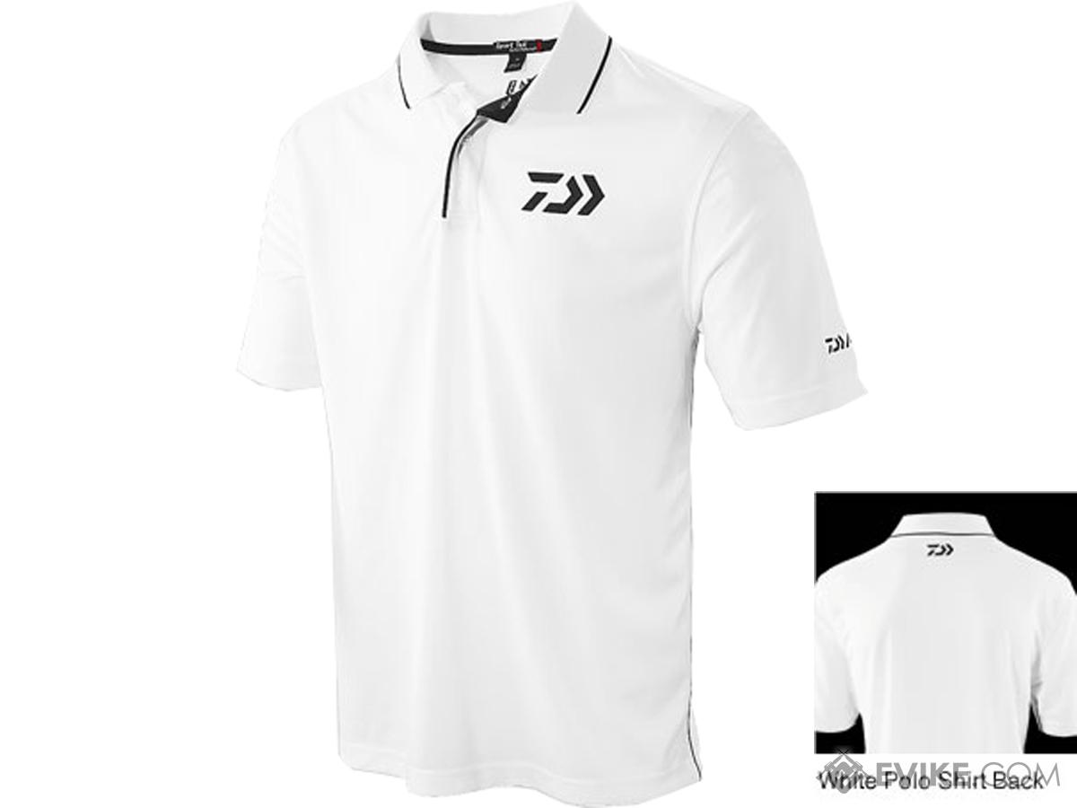 DAIWA D-VEC Polo Shirt w/ Embroidered Vector Logo (Color: White
