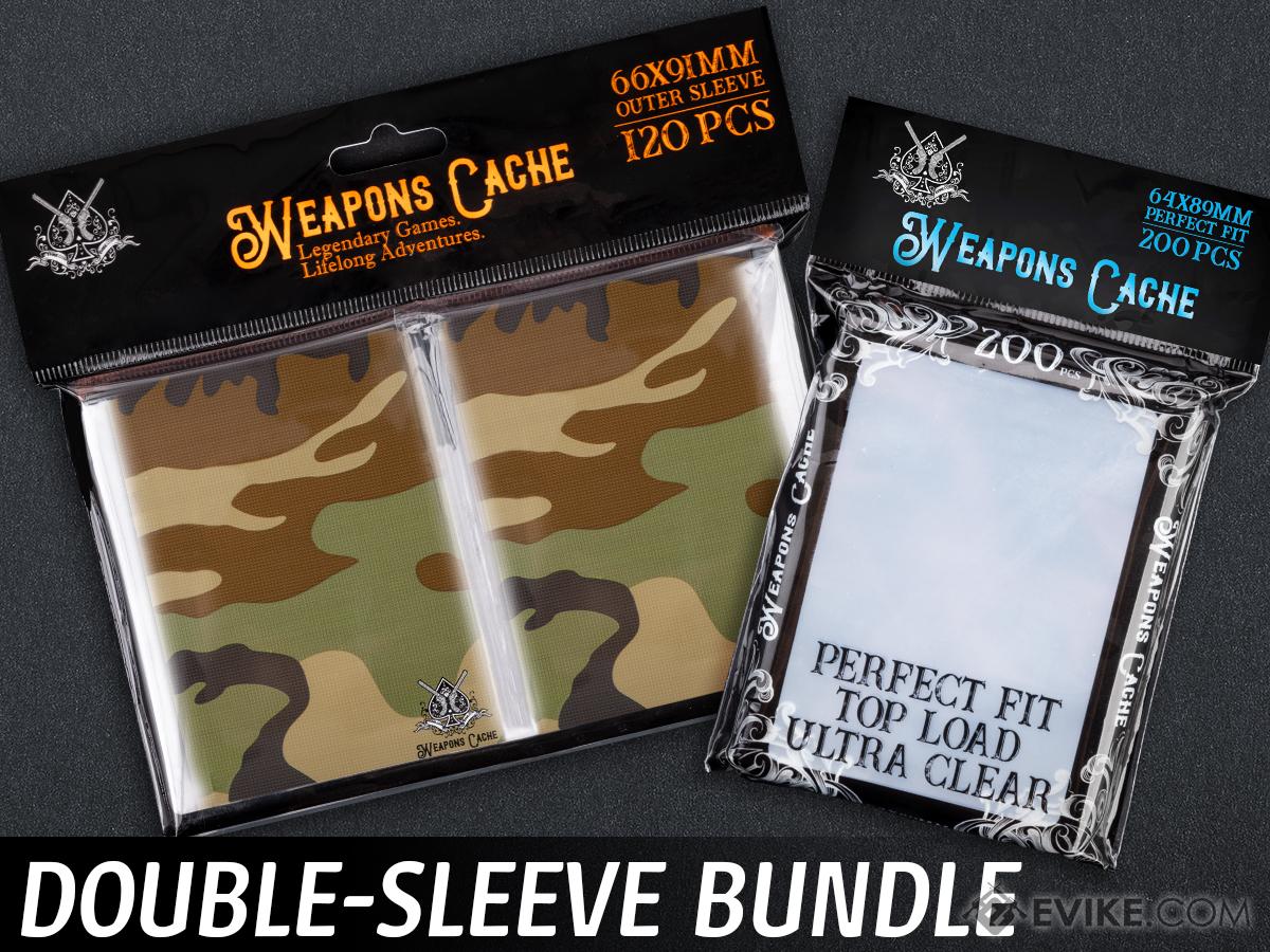 Weapons Cache Double-Sleeve Bundle with WC Art Series Outer and Perfect Fit Inner Card Sleeves (Style: Woodland Camo)