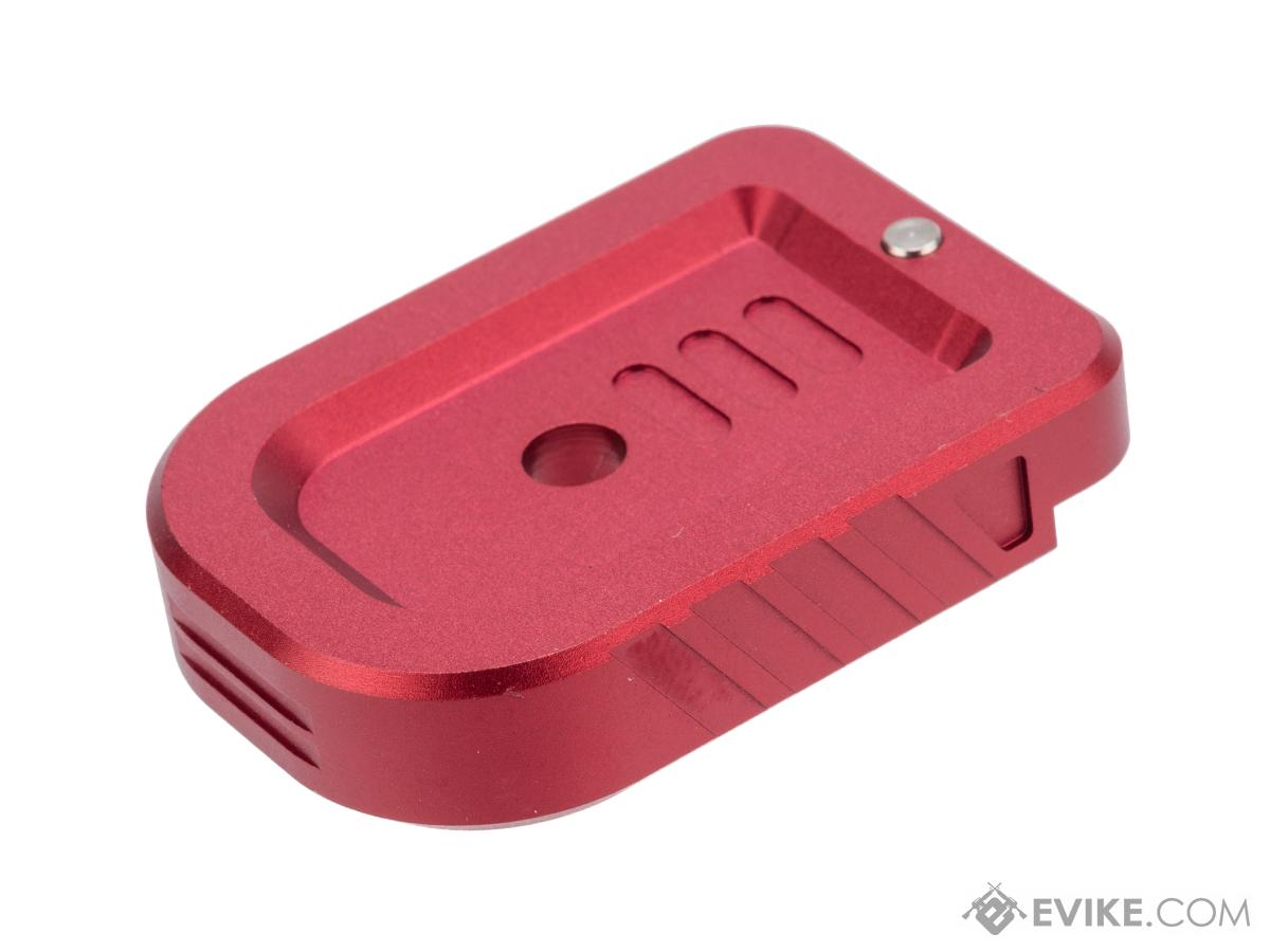 Dynamic Precision Aluminum Instinct Magazine Base Plate for Tokyo Marui Hi-Capa GBB Pistols (Model: Type A / Red)