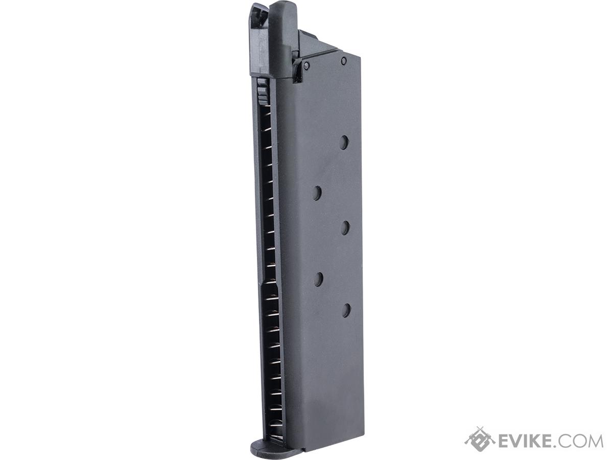 E&C Airsoft 22 Round Single Stack Magazine for M1911 Gas Blowback Pistols (Color: Black)